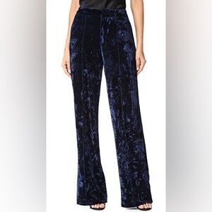 Ronny Kobo Janeesa Wide Leg Velvet Trouser Pants Blue Size XS High Rise